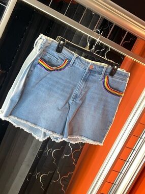 New York & Company High-Waisted Rainbow Pride Denim Shorts 🌈🌈🌈
